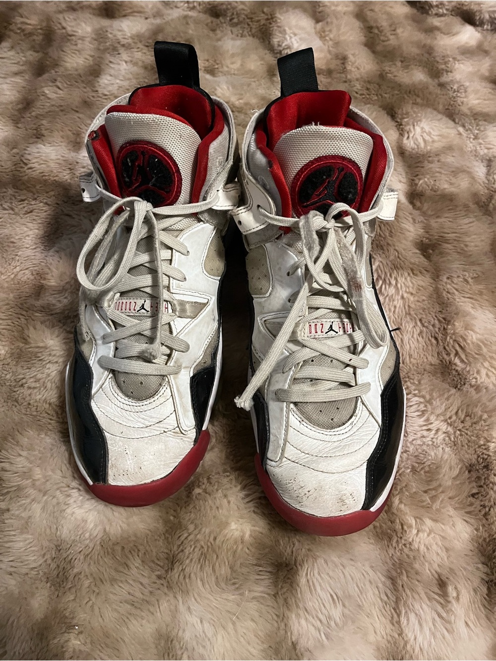 Jordan Men's White, Red & Black High-Top Basketball Sneakers